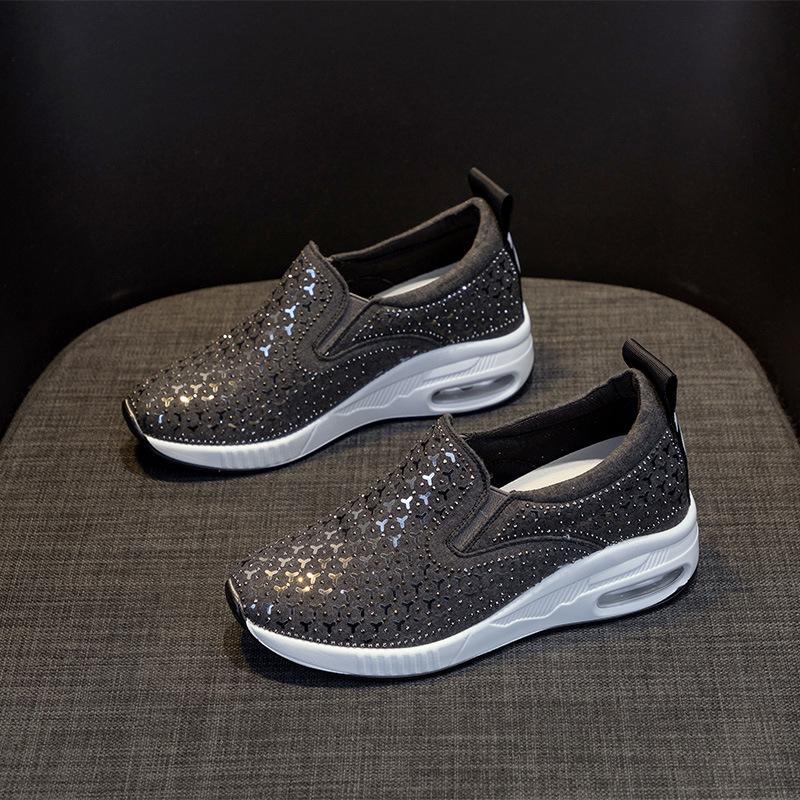 Fujin 6cm Новинка 2024 року на синтетичній платформі Танкетка Весна Літо Зручне модне взуття високого бренду Масляні кросівки Повсякденні туфлі-човники