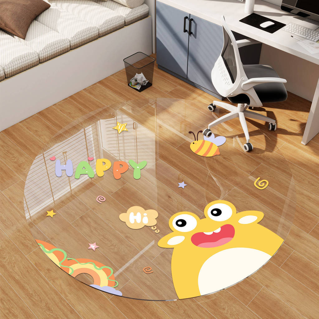 Spring Blossom Cartoon Pvc Computer Chair Pad For Home Office And Bedroom Decor