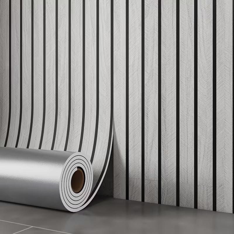 Thickened Faux Grille Self-Adhesive Fluted Panel Wallpaper Waterproof MoistureProof Home Accent Wall Renovation Sticker