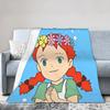 Cartoon manga A-Anne of Green Gables Super Soft Blanket  Kids Plush Throw Blanket Street Trend Flannel Bedspread Sofa Bed Cover