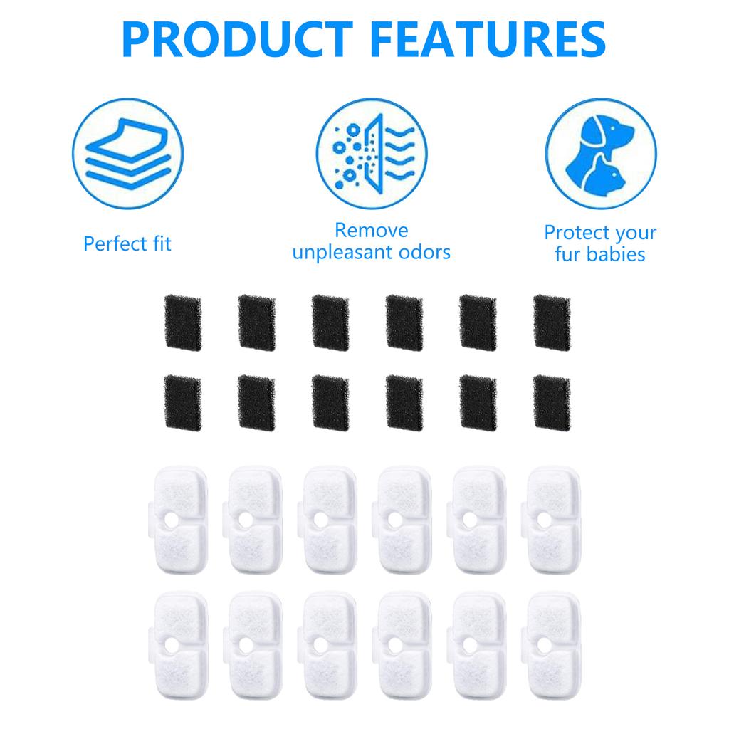 Set of 4 Replacement Filter for Automatic Pet Fountain Cats Water Fountain Water Source for Kittens Water Dispenser