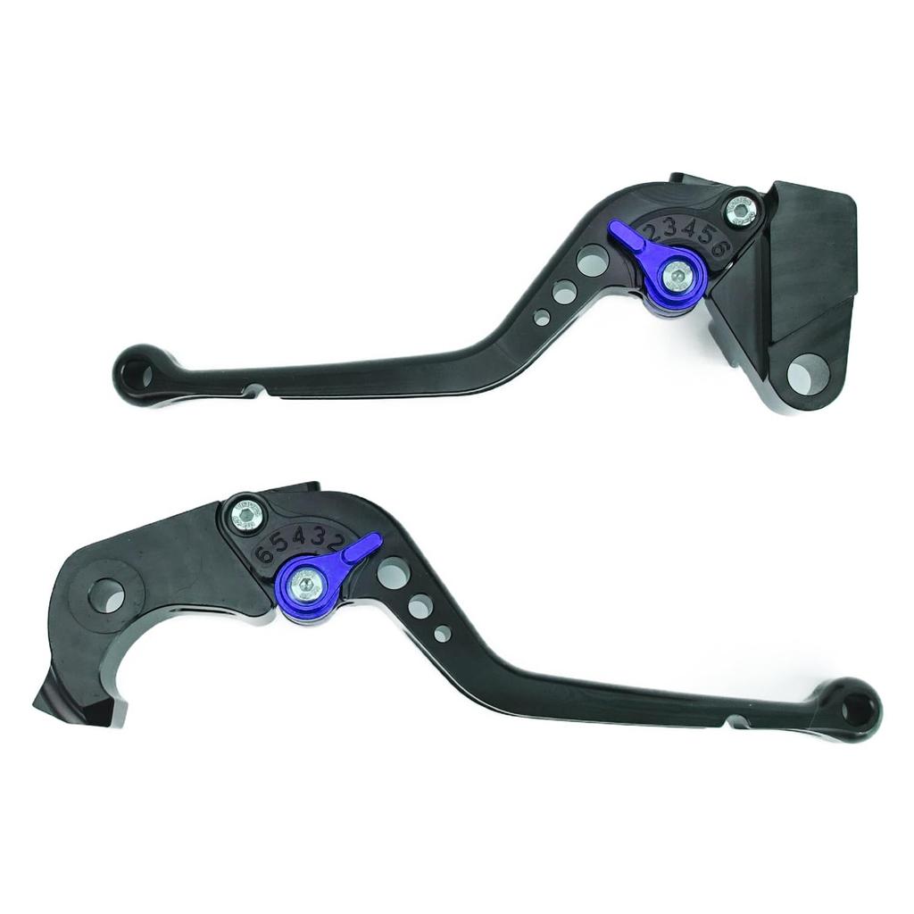 K28 Black (Blue) Frosted Matte Kawasaki Brake Clutch Levers 6 Levels Adjustable Long Fit Z900RS Ninja 1000 Z1000 ZX-6R Etc
