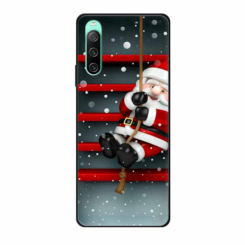 Christmas Phone Cases For Sony Xperia 10 IV Cases Soft TPU Silicone Santa Santa Claus Covers For Xperia 10 IV Cover Bumper Funda