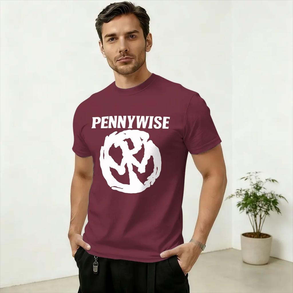 Punk Art Pennywise Band Merch Unisex T-Shirt Lustiges T-Shirt Kurzarm Rundhals T-Shirt Baumwolle 4XL 5XL 6XL Kleidung