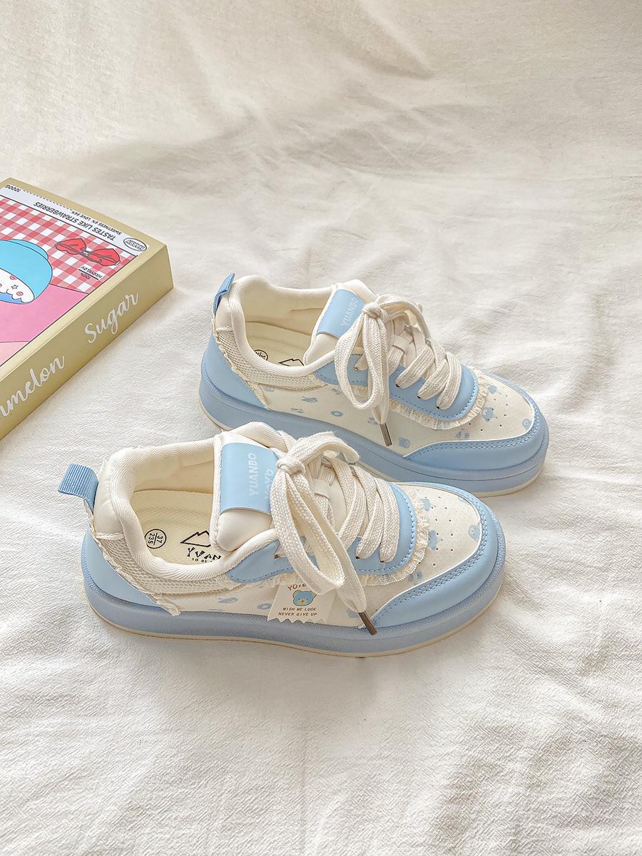 2025 Women s White Thick-Soled Sneakers: Versatile, Breathable, Comfortable Casual Shoes 40