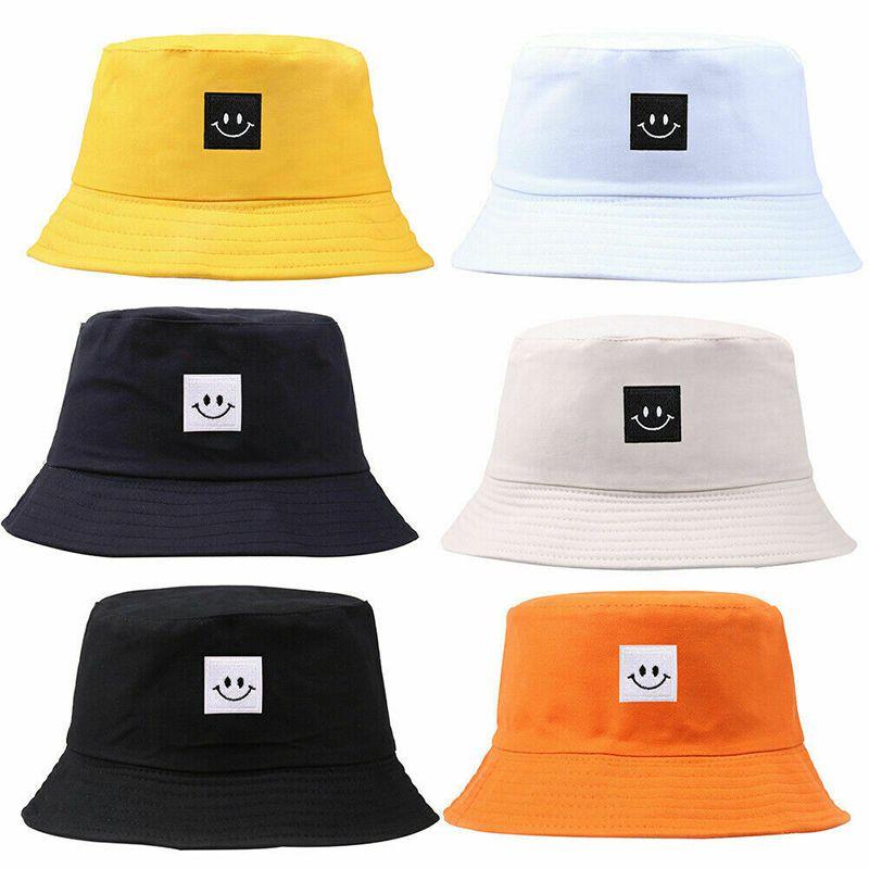 Smiley Face Patch Folding Fisherman Bucket Hat For Unisex Men And Women Outdoor Fun