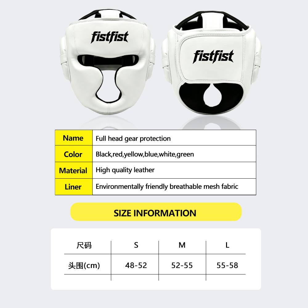 Custom OEM ODM Microfiber Thickened Boxing Helmet Fully Enclosed Portable Monkey Face Headgear Muay Thai Sanda Training Gear