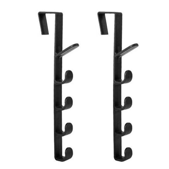 Hook Up Lightweight Plastic Door Hook with Drill-Free Installation Multiple Hooks Damage-free Door Hanger Home Storage Organizer