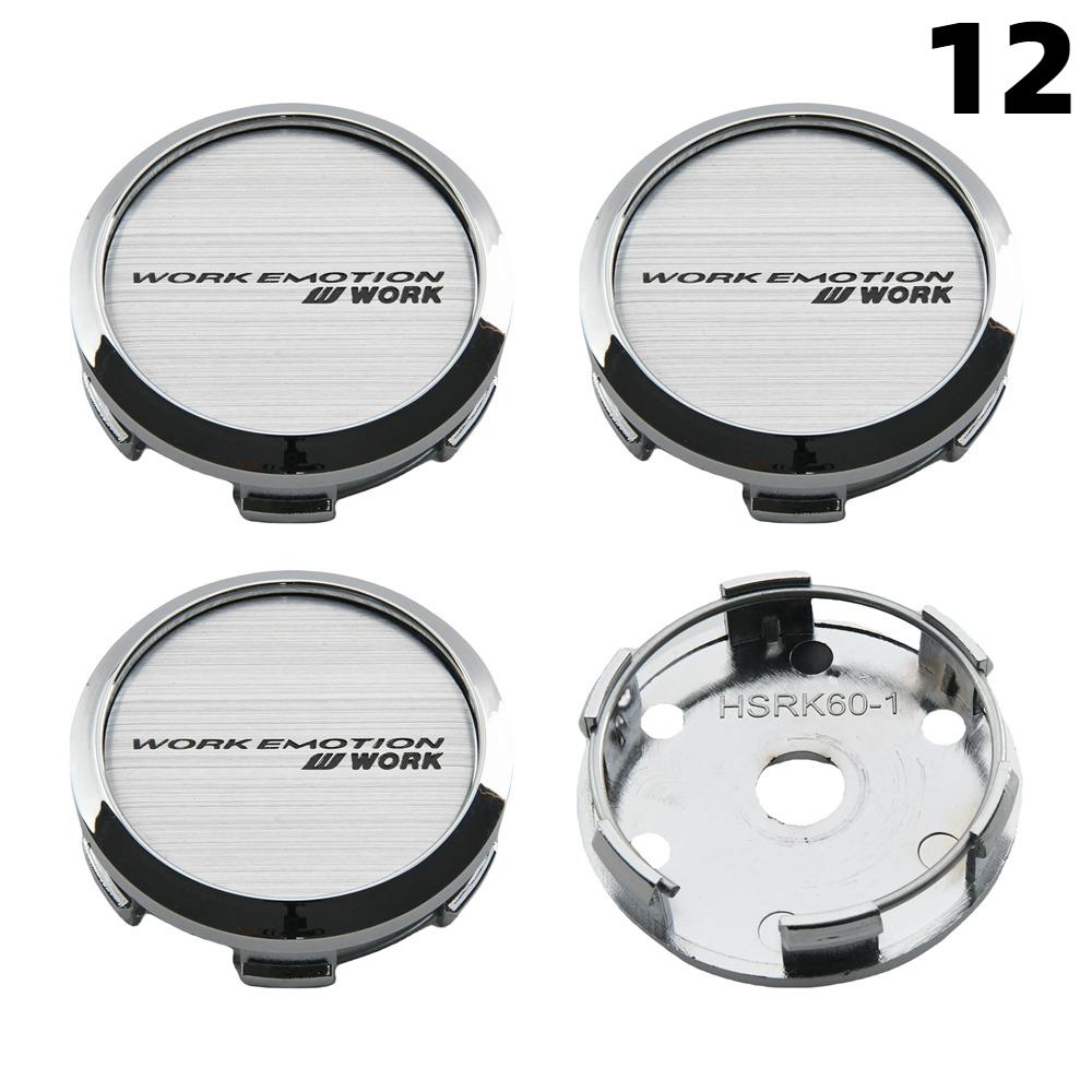 4PCS OD 60MM / ID 56MM Cap For Rims WORK EMOTION EQUIP MEISTER VS Emblem Wheel Center Cap Sport Car Logo Wheel Cover Hub Caps