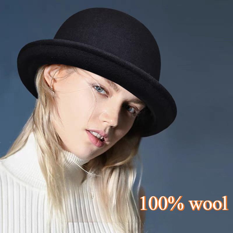 Velká velikost 100% plstěný cylindr pro muže Formální fedora pro ženy Halloween Klobouk buřinka Klobouk pro gentlemana Trilby Čarodějnická čepice 54-62 cm