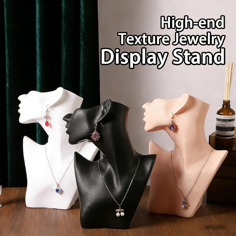 Versatile Mannequin Necklace Earring Ring Holder for Home and Shop Jewelry Presentation Featuring PVC Build