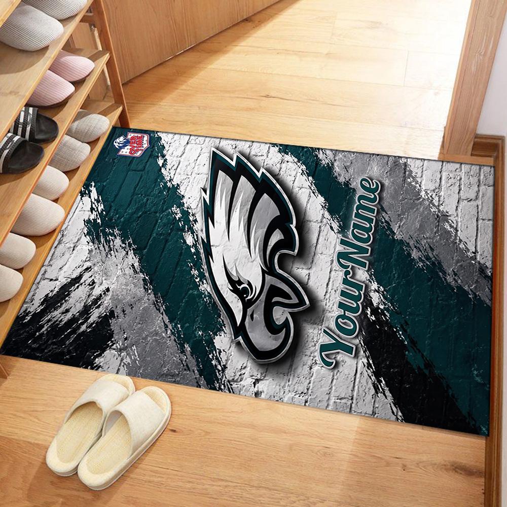 Philadelphia Eagles Customize Text Carpet Perfect For Outdoor Dormitory Dining Room Balcony Antislip Rug Anime Office Decor Best For Christmas