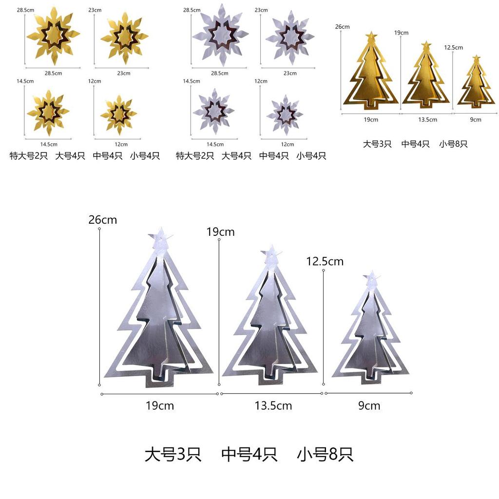 Christmas Holiday Scene Decorations Mini Snowflake Tree Star Festive Hanging Ornament