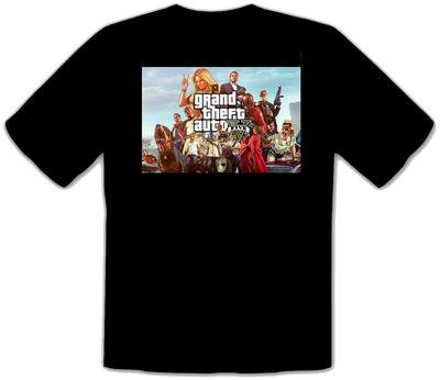GTA V GTA 5 Grand Theft Auto 5 Rockstar San-Andreas T-shirt NERA -129-