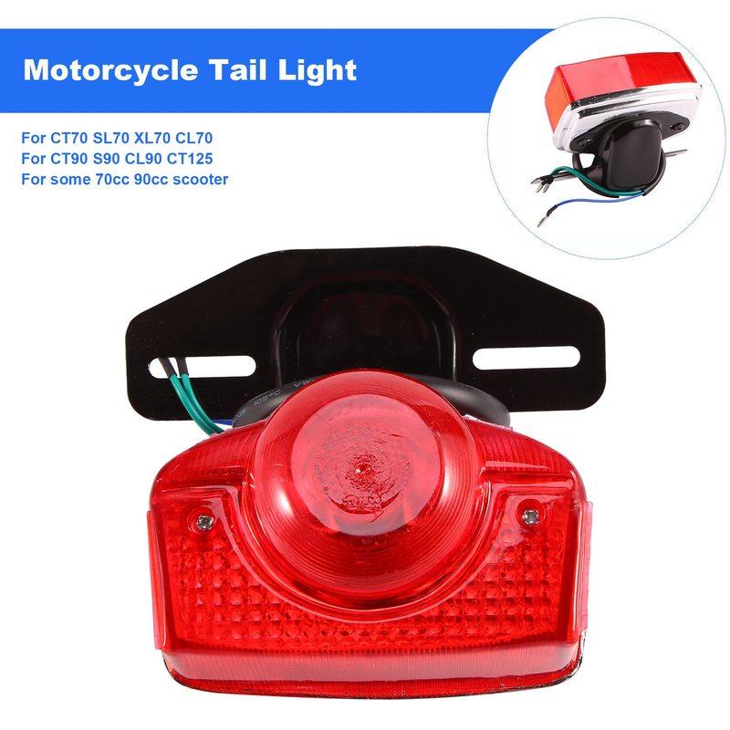 Motorcycle Brake Tail Light Tail Light Assembly With Bulb For Honda CT70 CT90 CT125 XL70 CL70 CL90 Jialing JH70-A87Q