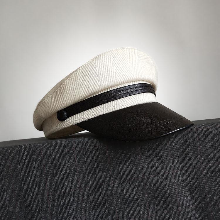 

Autumn Winter Captain Military Hats Men Women Big Size Woolen Flat Top Sun Cap Navy Hat Casual Retro Sailor Hats Painter Berets S 54-56cm белый