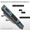 4in1 Center Console USB Hub Compatible for Tesla Model 3 Model Y Accessories 2025-2025 Fast Charge with Retractable Cable
