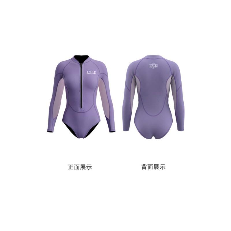 Womens 2mm Neoprene Full Body Wetsuit Snorkeling Swimming Surfing UV Protection Long Sleeve Dive Suit