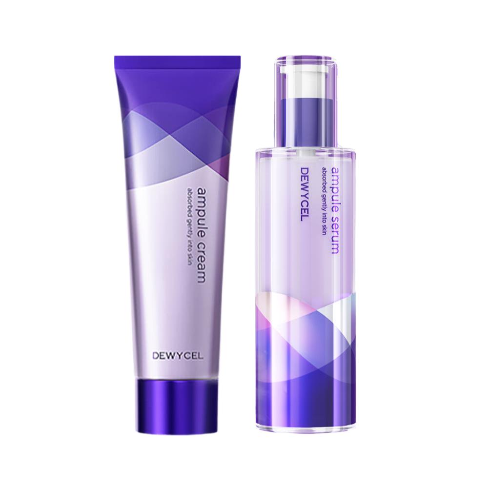 DEWYCEL Ampoule Serum & Ampoule Cream Premium Skincare Duo Set Intensive Anti-Aging and Deep Hydrating Facial Treatment
