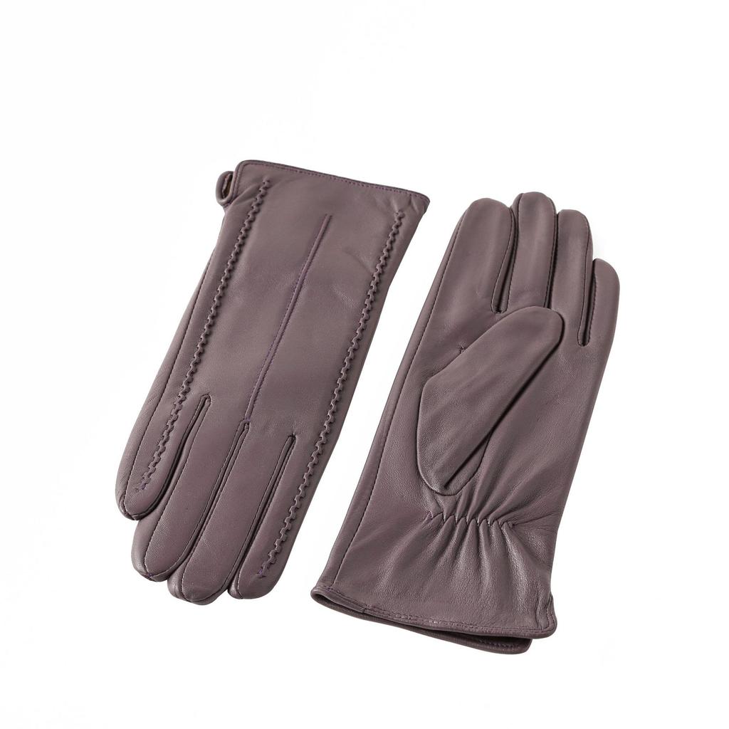 European and American Women's Colorful Sheepskin Gloves Fashionable Winter Warm Plus Velvet Outdoor Genuine Leather Gloves
