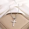Titanium Steel Necklace, Golden Twisted Chain Cross Necklace, Fashionable and Versatile Men's Pendant Necklace