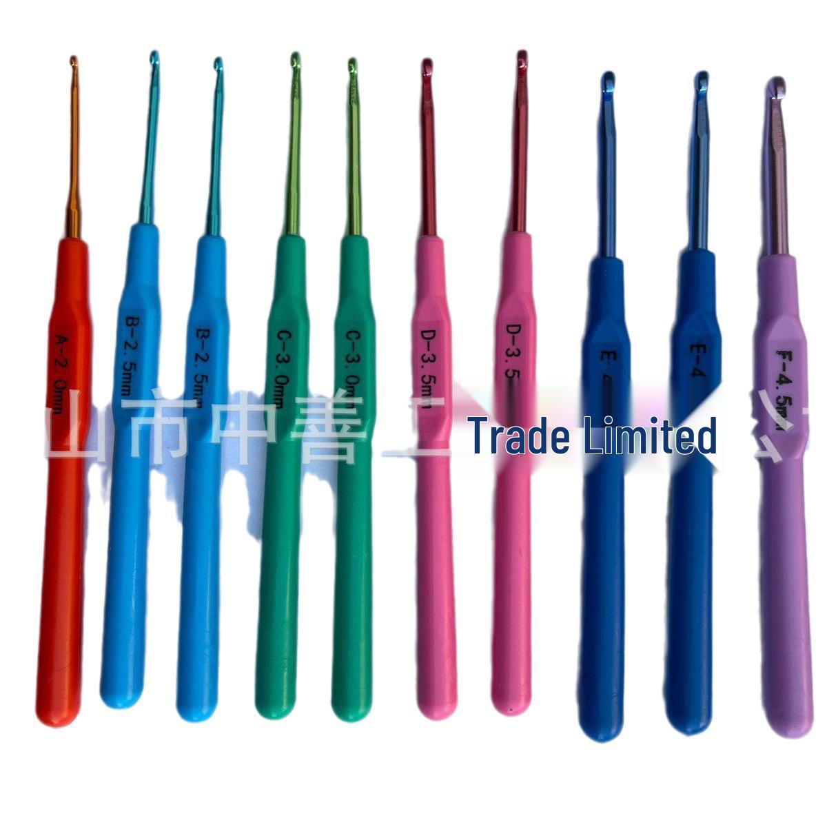 Набор вязальных крючков из анодированного алюминия и АБС-пластика, 12 штук