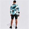 Men's Crew Neck Printed Zipper Breathable Quick Dry Long Sleeve Cycling Jersey for Outdoor Sports Activities