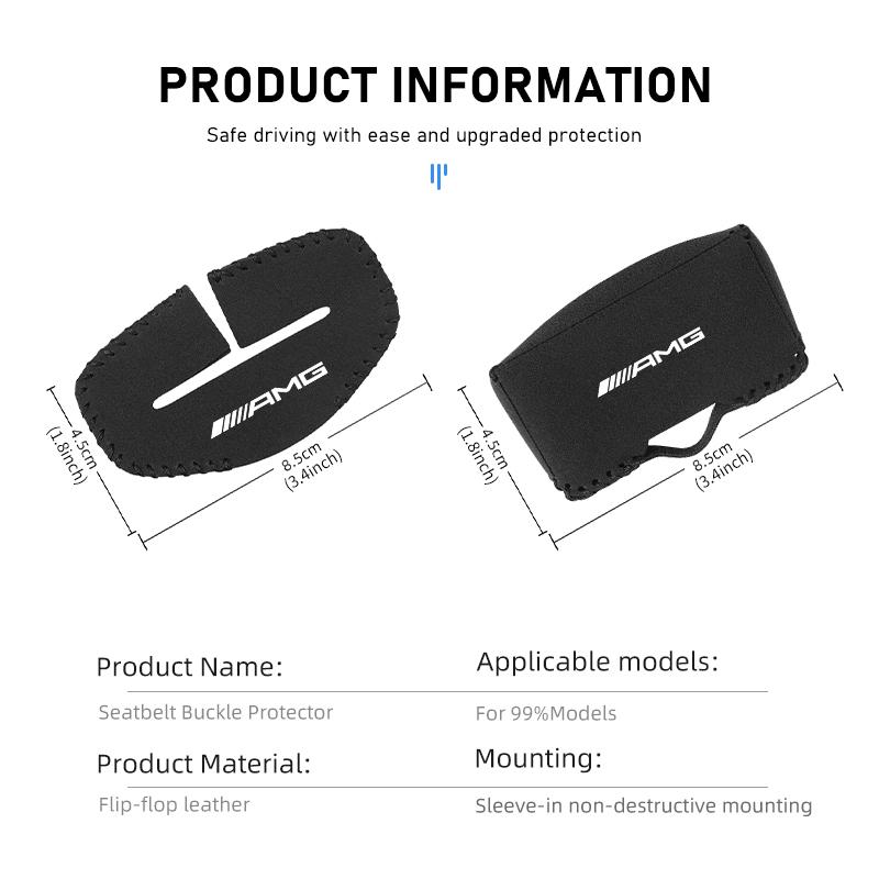 BLZ3 Universal Car Seat Belt Buckle Clip Protector Cover Anti-Scratch For Mercedes Benz AMG A B C E S G Class W201 W210 W108 W205