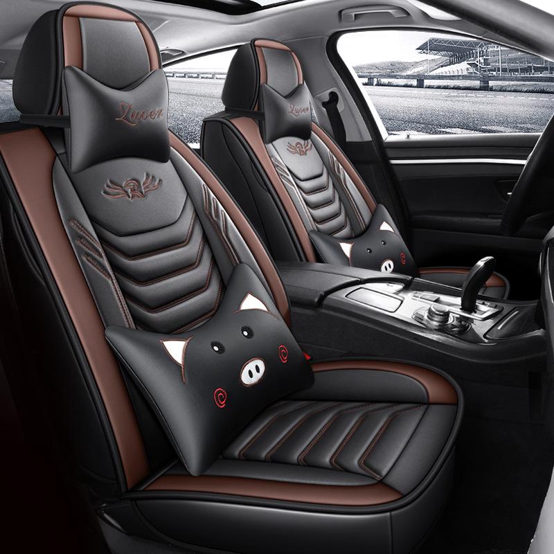 Universell helskinnssitsdyna för bil - Tecknad design, Komfort för alla årstider, Full omslagsstil