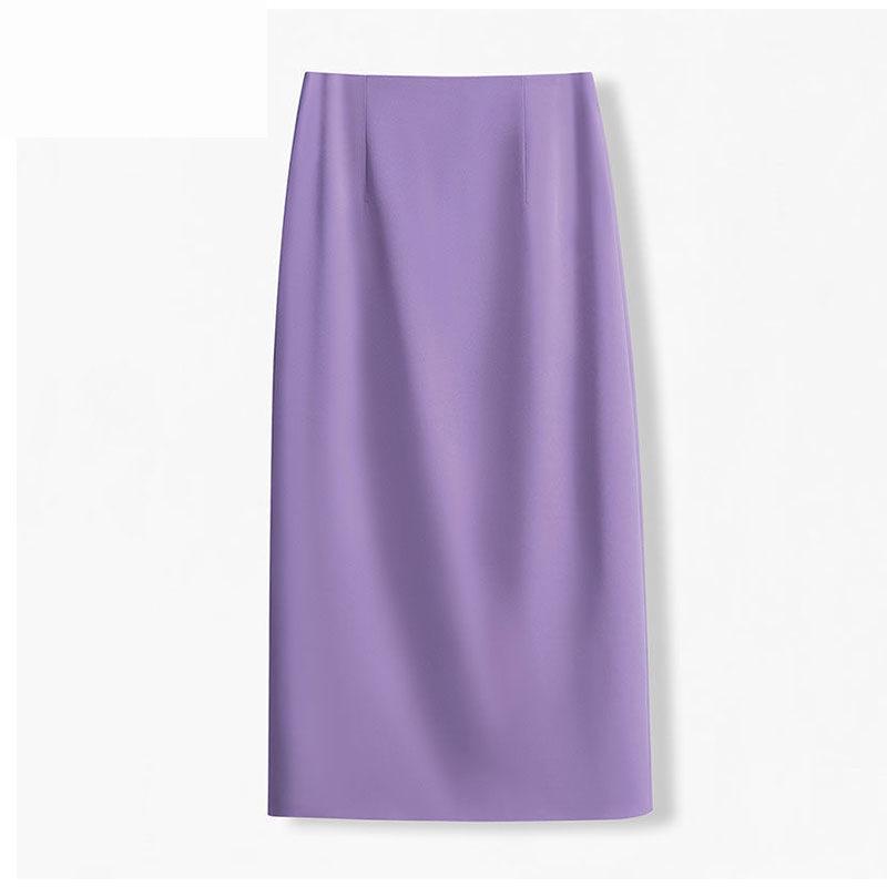 Women's Spring/Autumn 2024 High Waist Midi Pencil Skirt - Slimming A-Line Style