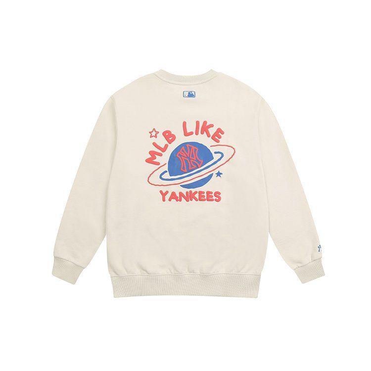 MLB Sweatshirts Unisex Ecru Crew Neck Moderate Regular 31MT54061-50I