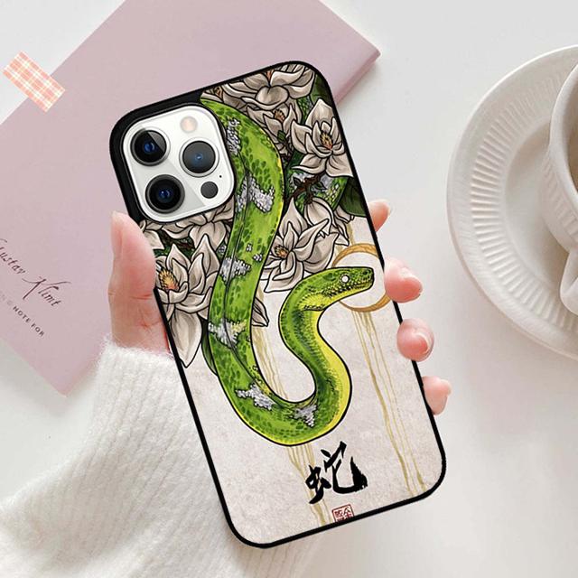 Autumu Snake Illustration Art Phone Case Cover for iPhone 17 Air 16 16e 15 12 11 13 14 Pro Max Apple Plus Coque