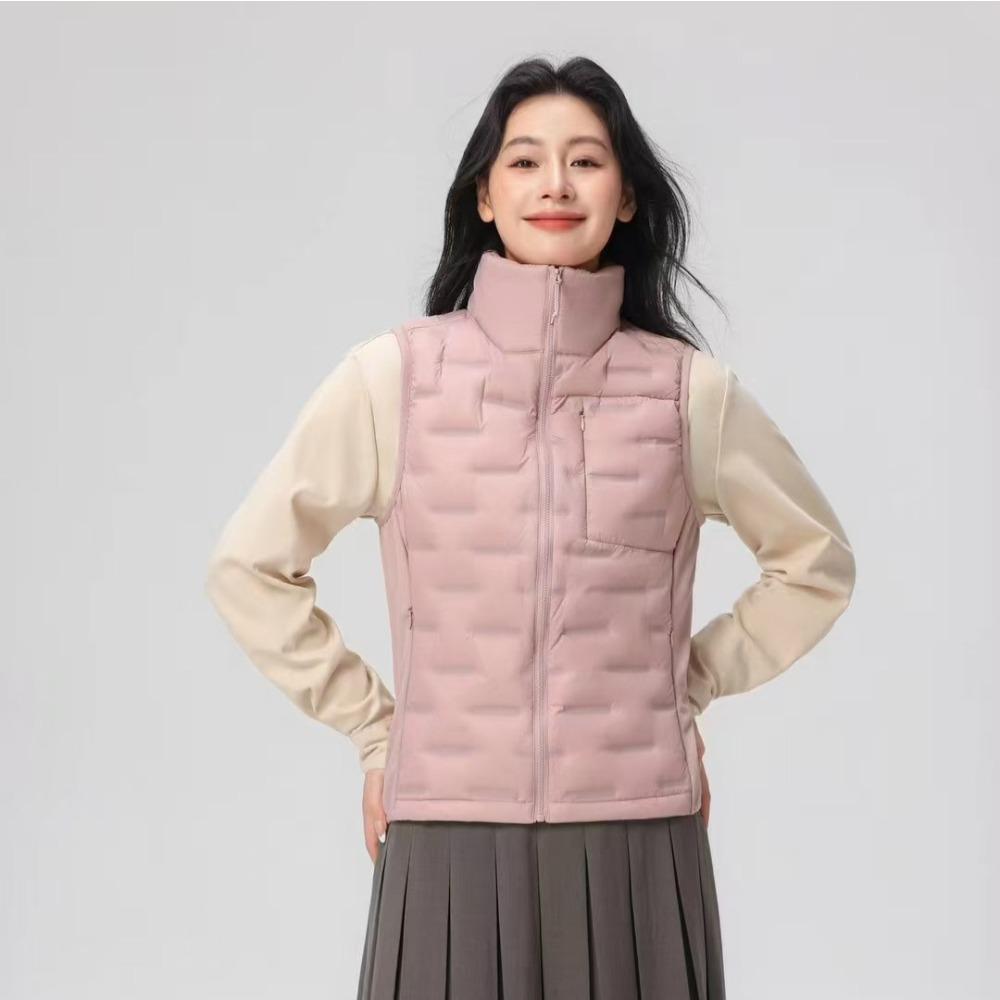 Women's Stand Collar Sleeveless Down Vest Loose Fit Commuter Style Down Waistcoat