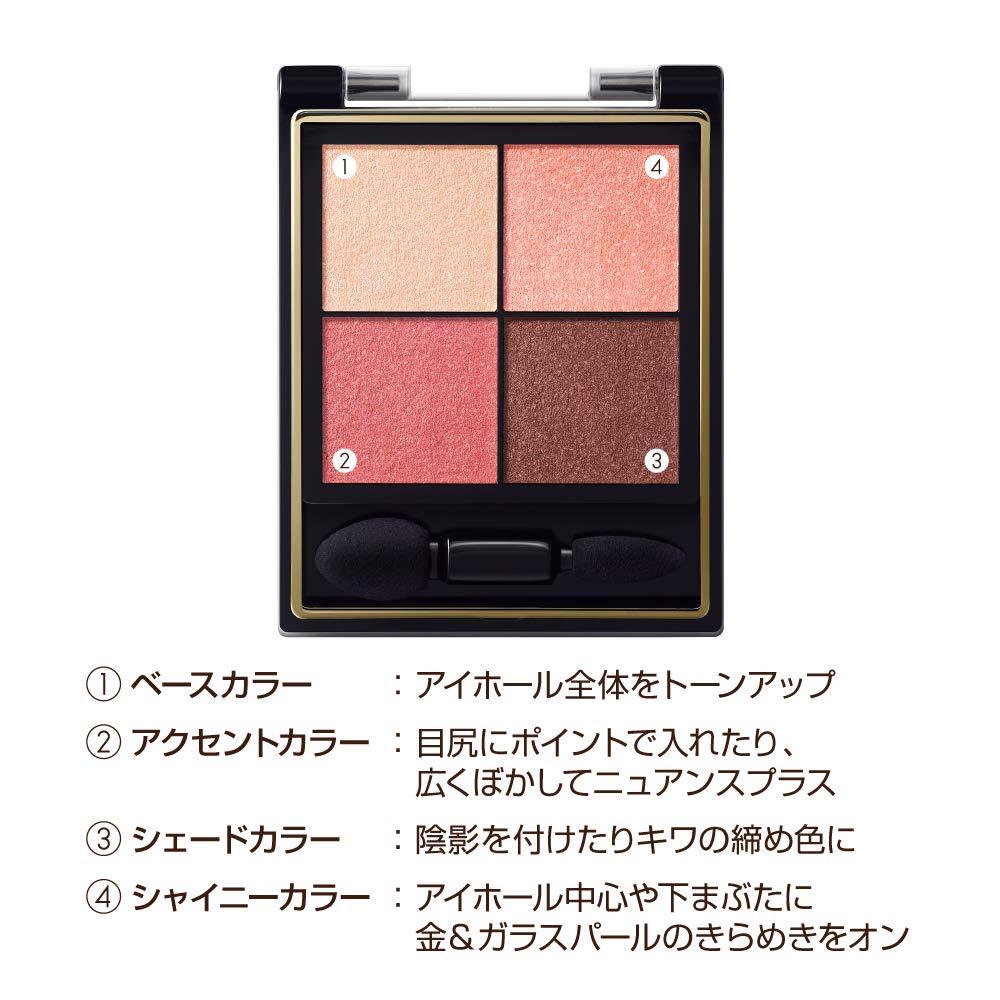 Excel Real Close Shadow CS10 (Aurora Pleated) Palette Eyeshadow, 4 Colors, 3 Textures (Gloss, Glitter, Matte)