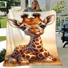 1pc. Cute Giraffe Print Blanket - Perfect for Home, Office, Outdoor Use, Gift Idea, Suitable for All Seasonsz041759