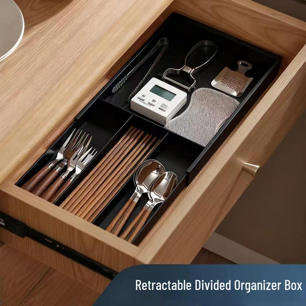 Multi-Functional Detachable Storage Box with Tray | Extendable Compartment Organizer