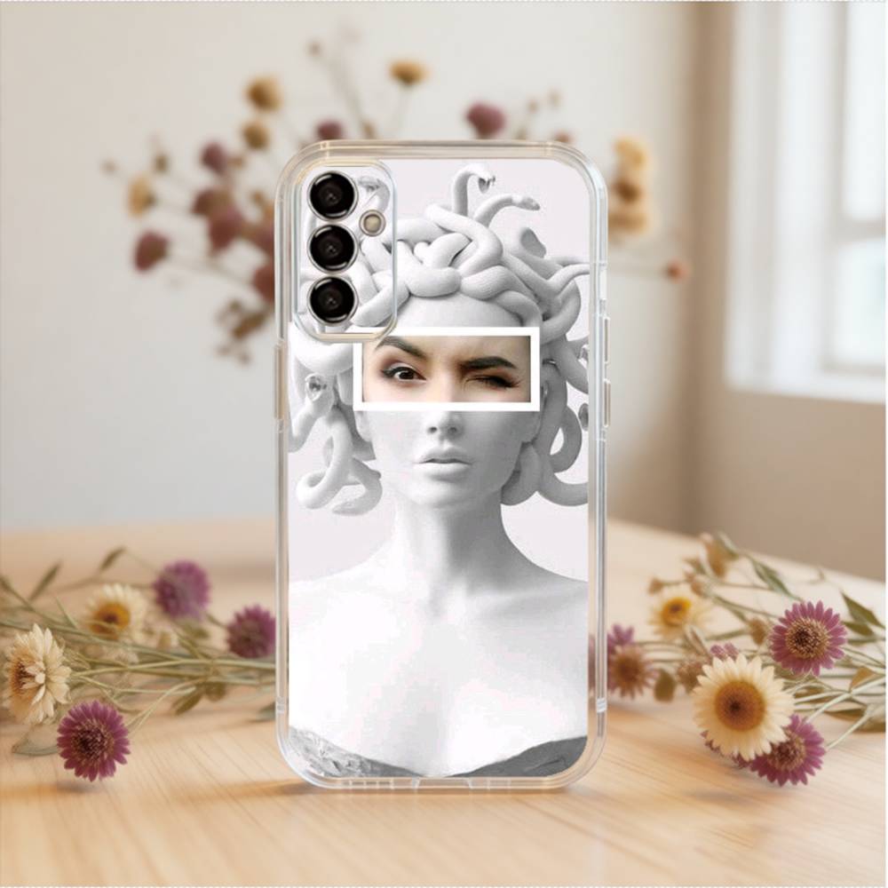 Méduse Mythologie Grecque Coque de Téléphone Pour SamsungA10,12,20,21S,30,31,40,50,51,52,70,71 Housse Transparente
