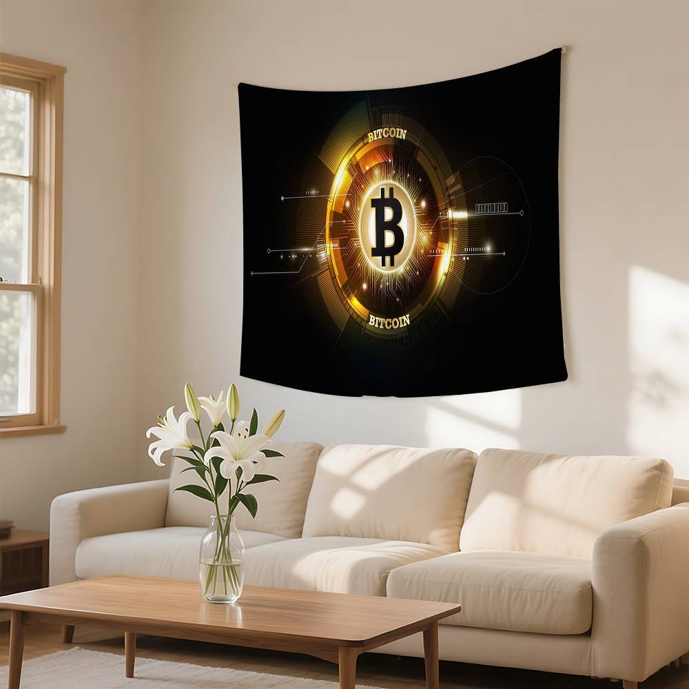 I Love Accept Bitcoin Tapestry Wall Hanging Tapestry Art Deco Blanket Curtain Hanging At Home Bedroom Living Room Decor