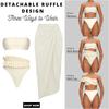 1011 European and American popular simple irregular split swimsuit women wear more bikinis
