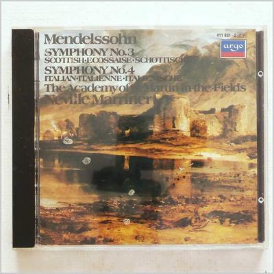 CD MENDELSSOHN, MARRINER; AMF - Symphonies 3 " Scottish " & 4 " Ita 4119312 Argo 1984 Germany Classical Used