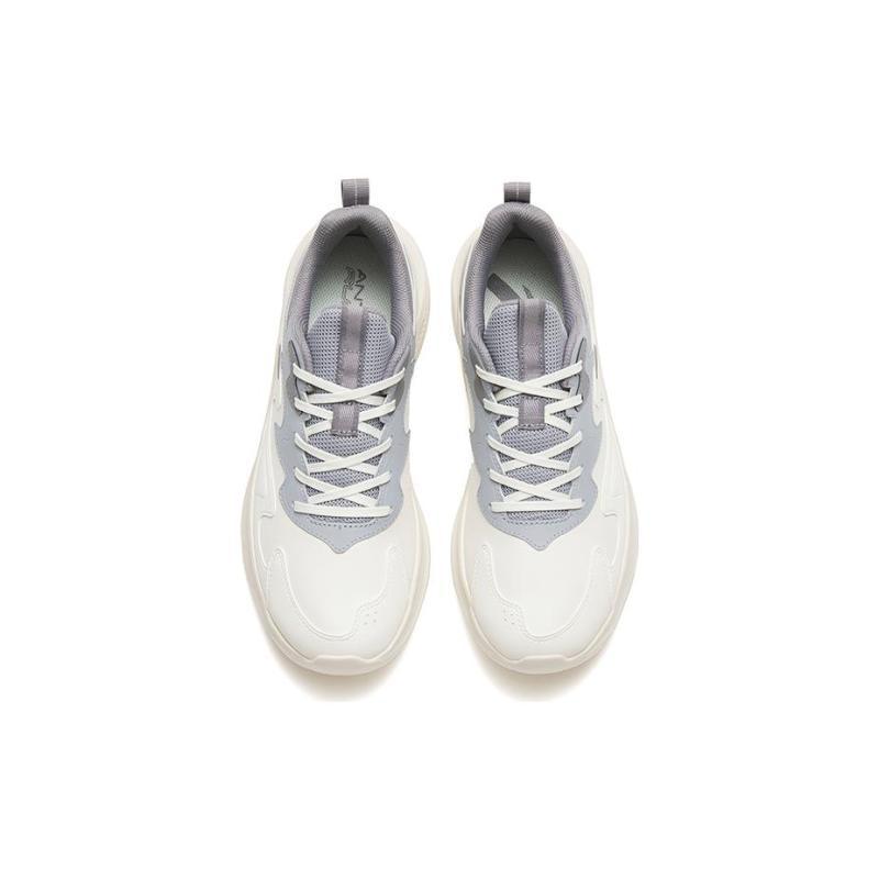 Anta Comfortable Cushioning Low top Casual Running Shoes Men's White Gray Sneakers 912445573-6