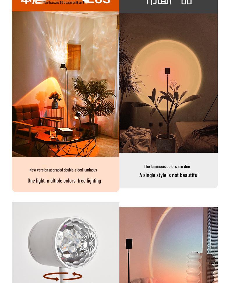 Popular Ripple Sunset Projection Lamp for Ambient Decor In Living Rooms & Bedrooms