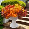 Maintenance Free Fake Greenery Artificial Morning Glory Flower Bouquet, Realistic Plastic Floral Arrangement Decorative Plants for Vases Home