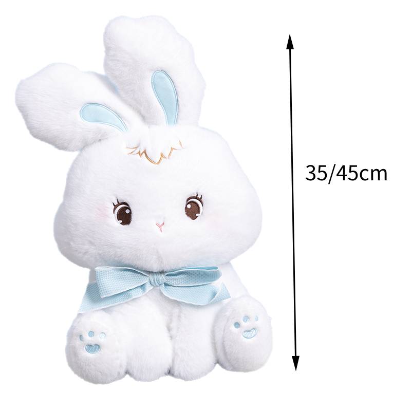

Plush Toy Bunny Rabbit Doll Stuffed Animal Huggable Pillow Cotton For Gift Kids Blue Sit,35cm/13.78in