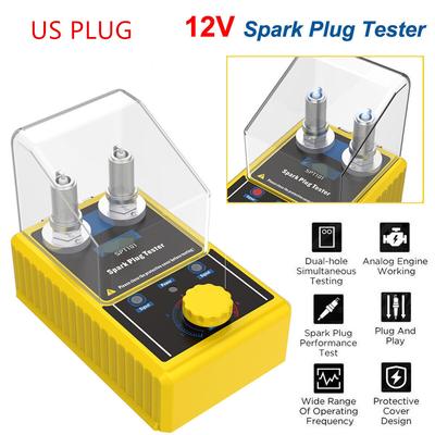 Spark Plug Tester Dual Hole Diagnostic Tool 12V Car Gasoline Ignition Analyzer