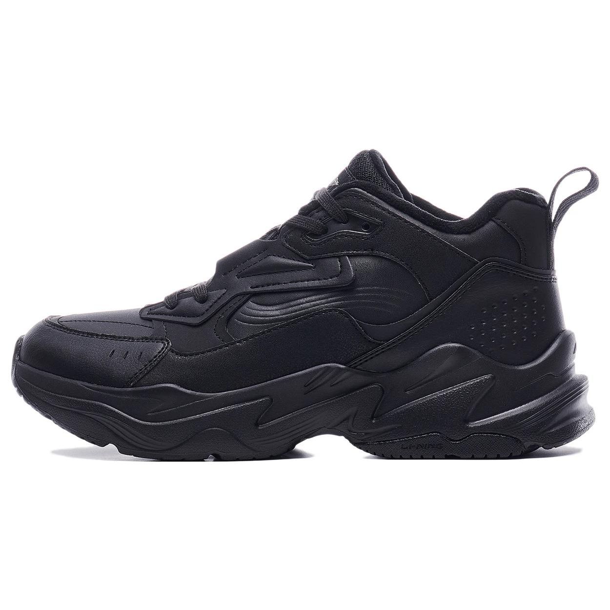 Li-Ning AGLT127-1 Men s Defender Mid-Top Fleece-Lined Casual Shoes Black 39