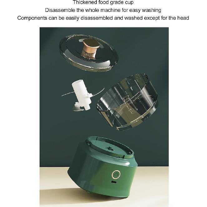 Pwshymi Versatile Electric Mini Food Processor, Efficient USB Rechargeable Chopper for Baby Food, Garlic, Chili, Onion, Meat Utensilios De Cocina