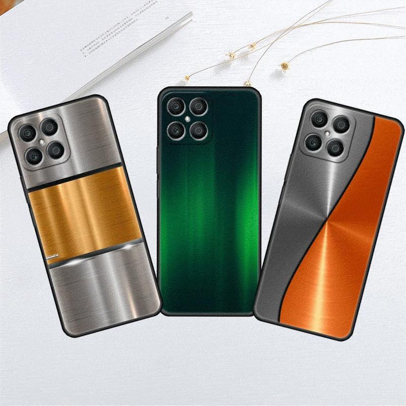 Dark Brushed Metal Texture Cool Print Case For Honor X8 X8a 90 X9a 8X 70 50 20 Magic5 Pro 9X P60 P50 Black Soft Phone Funda