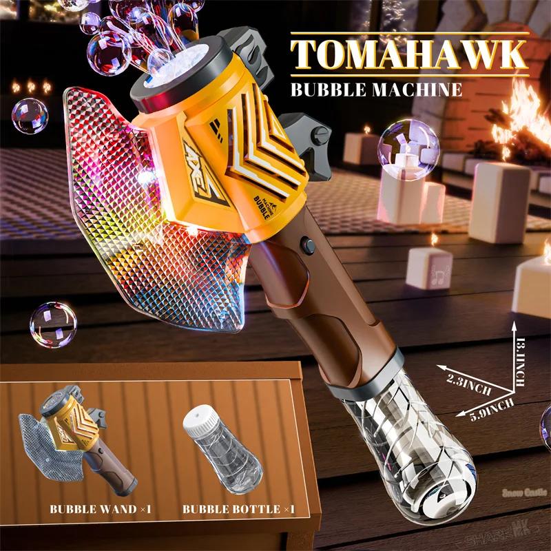 Non-Toxic Axe Bubble Gun Handheld Bubble Stick With Lights Automatic Soap Bubbles Toy Outdoor Party Games Children'S Toys For Kids Children