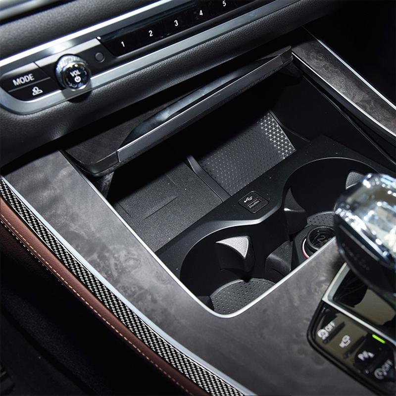 For BMW X5 X6 F15 F16 14-18 2pc Real Carbon Fiber Gear Side Trim Strip Car Interior Car Interior